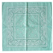 100% cotton bandana - Cashmere pattern - Mint green x1