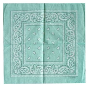 100% cotton bandana - Cashmere pattern - Mint green x1