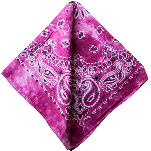 Bandana 100% cotton - Cashmere pattern - faded effect - Fuchsia x1