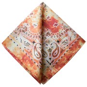 Orange - Bandana 100% cotton - Cashmere pattern - faded effect - Orange x1 Bandana 100% cotton - Cashmere pattern - faded effect - Orange x1