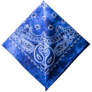 Bandana 100% cotton - Cashmere pattern - faded effect - Royal Blue x1