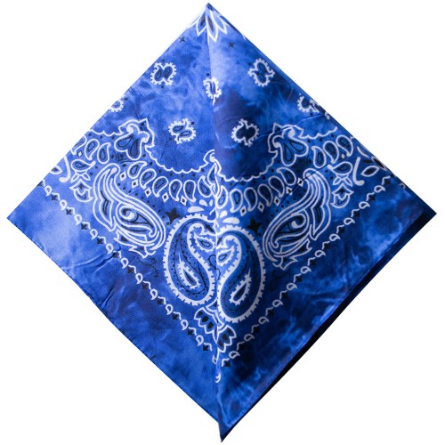 Bandana 100% cotton - Cashmere pattern - faded effect - Royal Blue x1