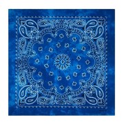 Bandana 100% cotton - Cashmere pattern - faded effect - Royal Blue x1