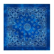 Bandana 100% cotton - Cashmere pattern - faded effect - Royal Blue x1