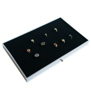 110-Compartment Ring Tray, 35.5 x 29.5 cm, Black Jewelry Carrying Case