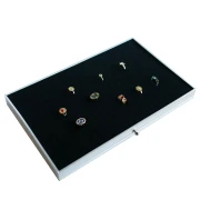 110-Compartment Ring Tray, 35.5 x 29.5 cm, Black Jewelry Carrying Case