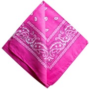 Bandana 100% cotton - Cashmere pattern - Neon pink x1