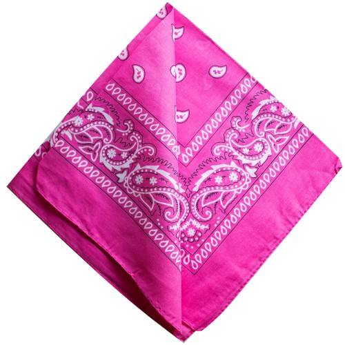 Bandana 100% cotton - Cashmere pattern - Neon pink x1