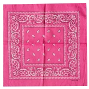 Bandana 100% cotton - Cashmere pattern - Neon pink x1