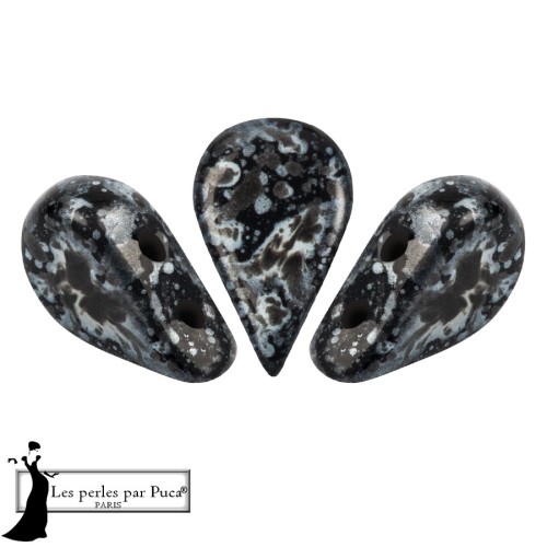 Amos® Glass Beads by Puca® 5x8 mm - Enamel Grey x10g