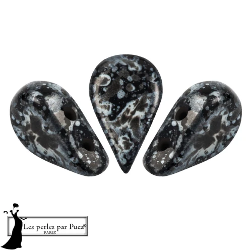 Amos® Glass Beads by Puca® 5x8 mm - Enamel Grey x10g