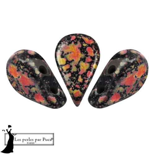 Amos® Glass Beads by Puca® 5x8 mm - Orange Enamel x10g
