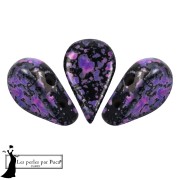 Amos® Glass Beads by Puca® 5x8 mm - Enamel Purple and Pink x10g