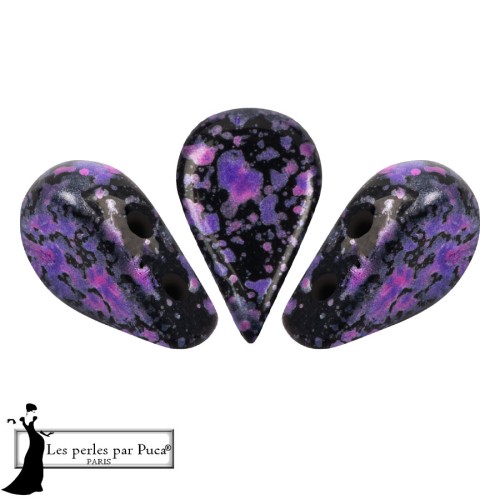 Amos® Glass Beads by Puca® 5x8 mm - Enamel Purple and Pink x10g