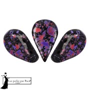 Amos® Glass Beads by Puca® 5x8 mm - Enamel Purple and Red x10g