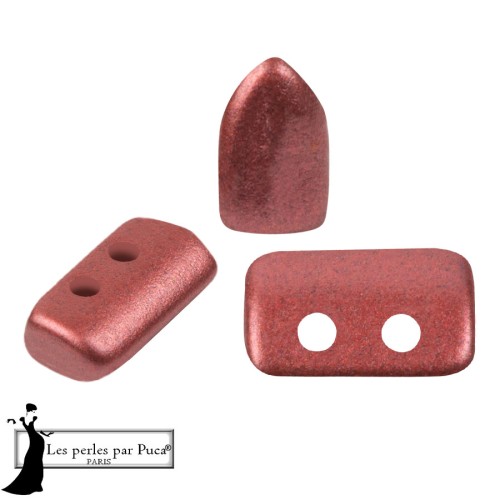 Piros® Glass Beads by Puca® 2x5 mm - Cherry Metallic Matte x10g