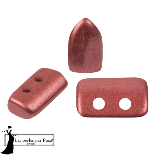 Piros® Glass Beads by Puca® 2x5 mm - Cherry Metallic Matte x10g