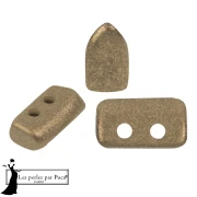Piros® Glass Beads by Puca® 2x5 mm - Matte Metallic Gold x10g