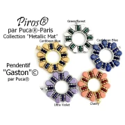 Piros® Glass Beads by Puca® 2x5 mm - Matte Metallic Gold x10g