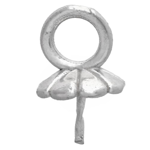Pendant Clasp for 8-10-12 mm Semi-Drilled Round Beads - 925 Sterling Silver x1