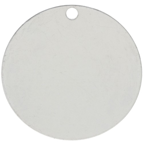 18 mm engraving sequin - 0.4 mm thick - 925 Sterling Silver x1