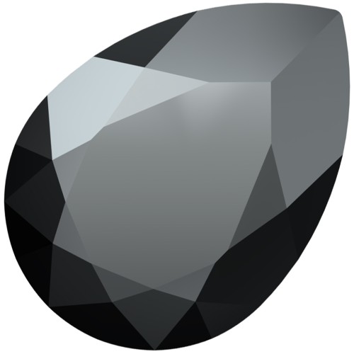 PureCrystal 4320 Cabochon, 6x4 mm - Jet Hematite x1