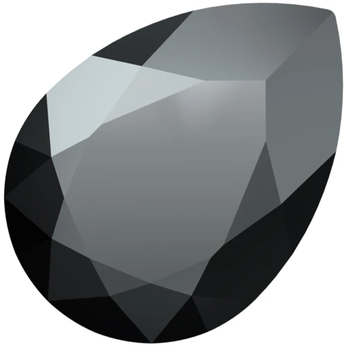 PureCrystal 4320 Cabochon, 6x4 mm - Jet Hematite x1