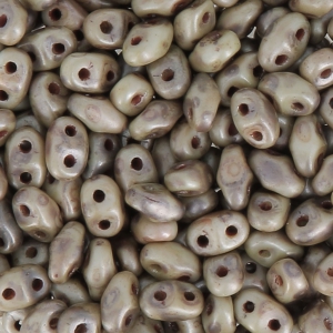 MiniDuo 2x4mm Opaque White Travertin Dark Mat x10g