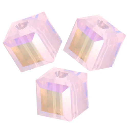PureCrystal 5601 4 mm Cubes - Rose Water Opal Shimmer x8