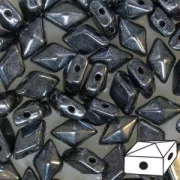 Diamonduo 2-hole 5x8mm Jet Hematite x10g