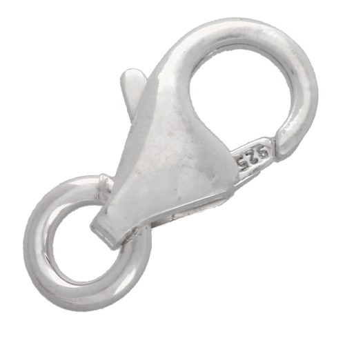 7 mm Lobster Clasp with open ring - 925 Sterling Silver x1