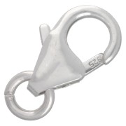8 mm Lobster Clasp with open ring - 925 Sterling Silver x1|raw }}