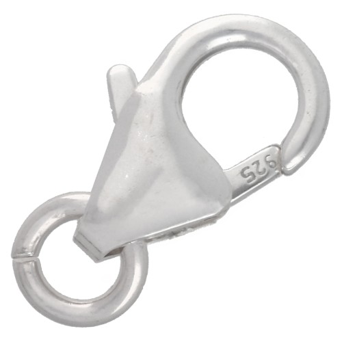8 mm Lobster Clasp with open ring - 925 Sterling Silver x1