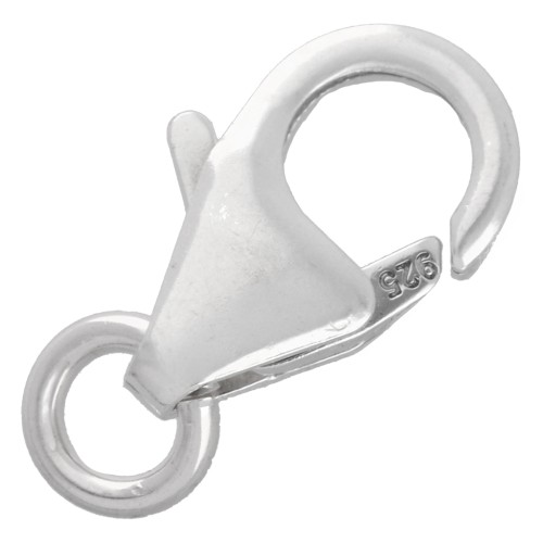 10 mm Lobster Clasp with open ring - 925 Sterling Silver x1