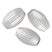 Striped olive beads, 4.5x3 mm - 925 Sterling Silver x15