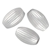 Striped olive beads, 4.5x3 mm - 925 Sterling Silver x15