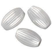 7x4 mm Striped Olive Beads - 925 Sterling Silver x10