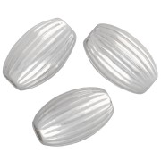Striped olive beads, 8x5 mm - 925 Sterling Silver x5