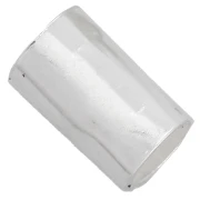 Hammered tube bead, 5x3 mm - 925 Sterling Silver x1