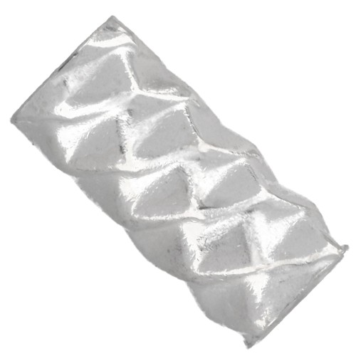 10x4.5 mm tube bead with diamond-cut effect - 925 Sterling Silver x1