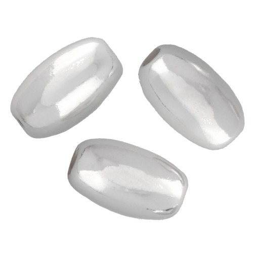 7x4 mm Olive Beads - 925 Sterling Silver x10