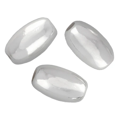7x4 mm Olive Beads - 925 Sterling Silver x10