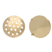 14 mm Screen-Style Earstuds - Fine gold plated (Set of 2)