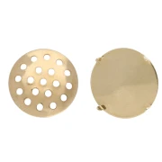 14 mm Screen-Style Earstuds - Fine gold plated (Set of 2)
