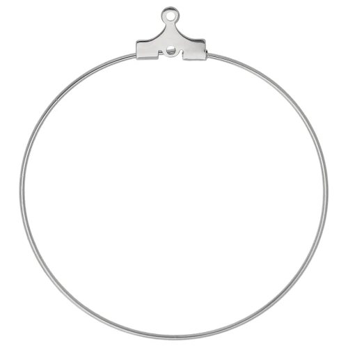 Earring holders - Créoles 40 mm - 1 hole - Silver x2