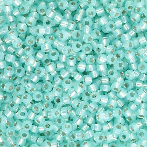 Miyuki 11/0 Seed beads 571 - Dyed Sea Green Silver-Lined Alabaster x8g