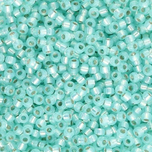 Miyuki 11/0 Seed beads 571 - Dyed Sea Green Silver-Lined Alabaster x8g