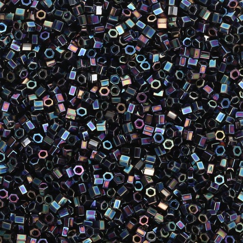 Miyuki Delica 15/0 Hex Cut DBSC0005 - Variegated Blue Iris Metallic x5g