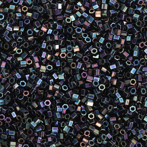 Miyuki Delica 15/0 Hex Cut DBSC0005 - Variegated Blue Iris Metallic x5g