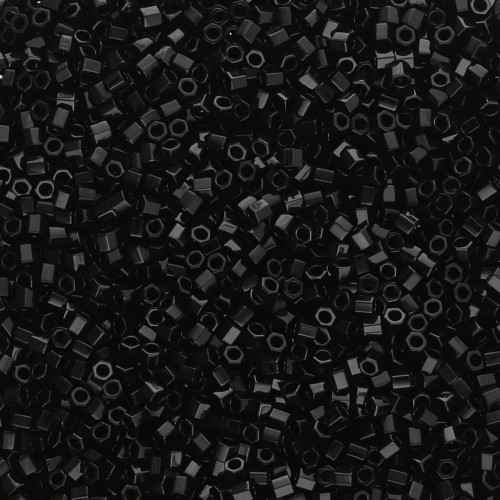 Miyuki Delica 15/0 Hex Cut DBSC0010 - Black, 5 g